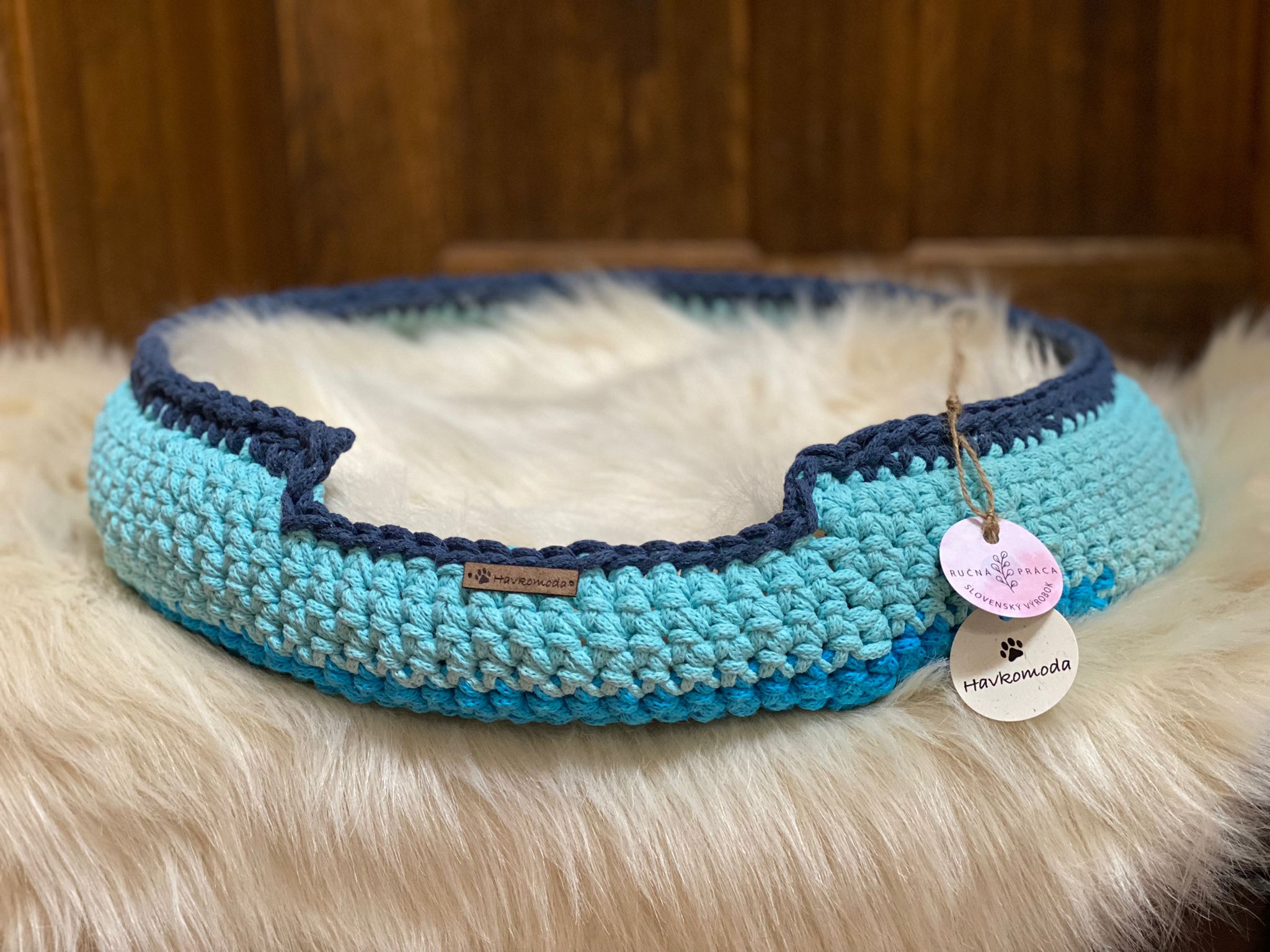 Handmade peliešok modrá.
