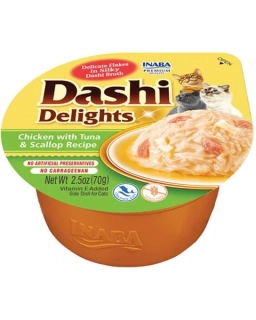 Inaba dashi delights vanička kura tuniak hrebenatka 70g