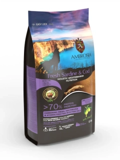 Ambrosia mediterranean Fresh sardine & cod senior streilized 5kg